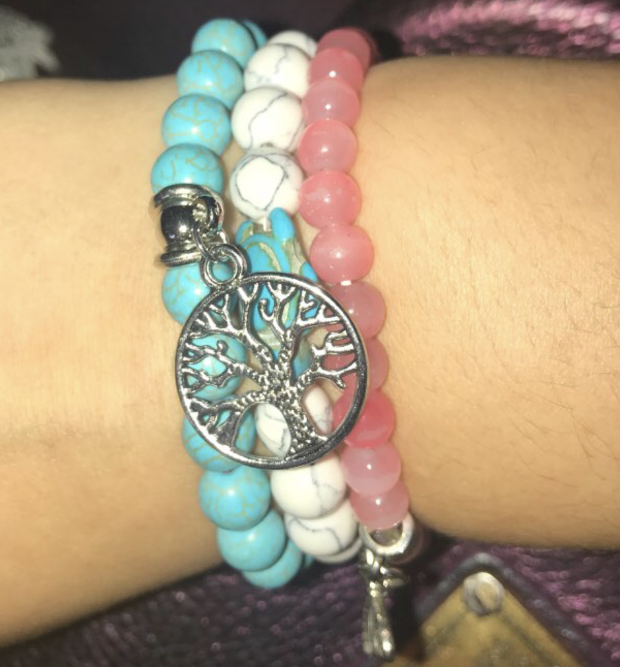 Handmade Turquoise Bracelet with “Tree of Life” Charm - coleculture