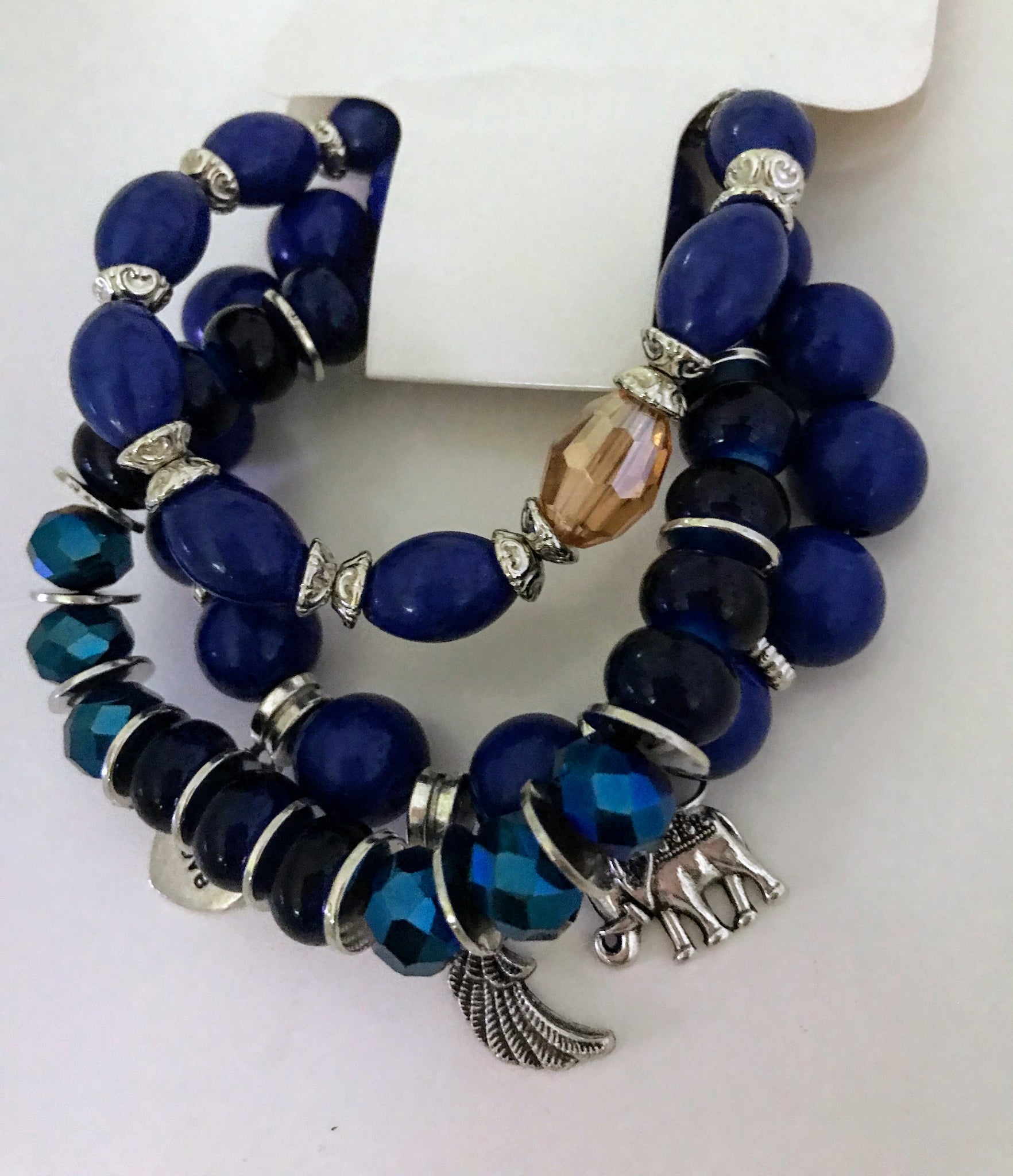 Three-piece Beaded Charm Bracelets - coleculture