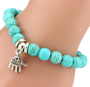 Turquoise Bracelet with “handmade” Charm - coleculture