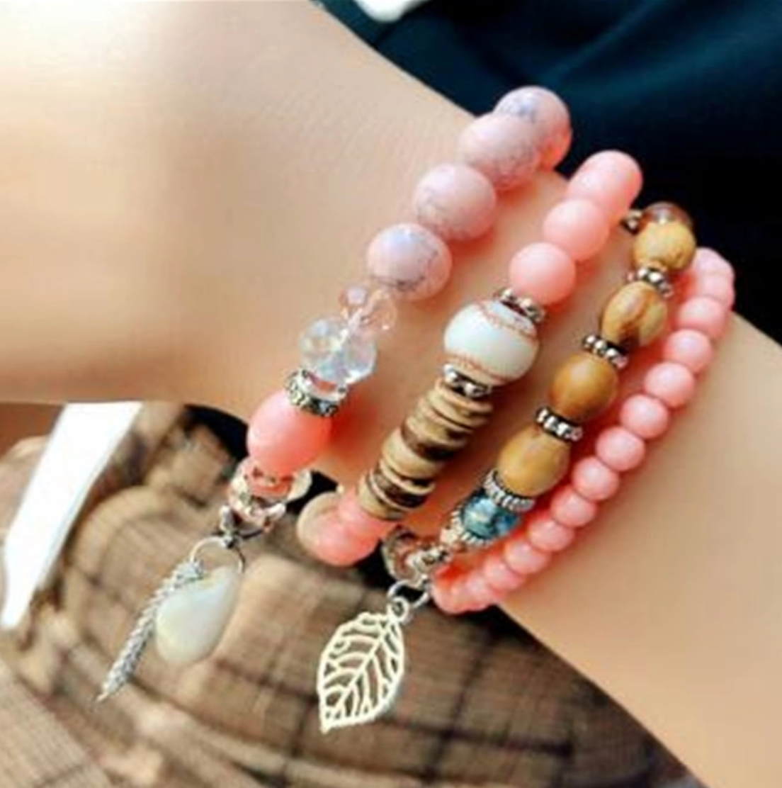 Boho-inspired, four piece bracelet - coleculture
