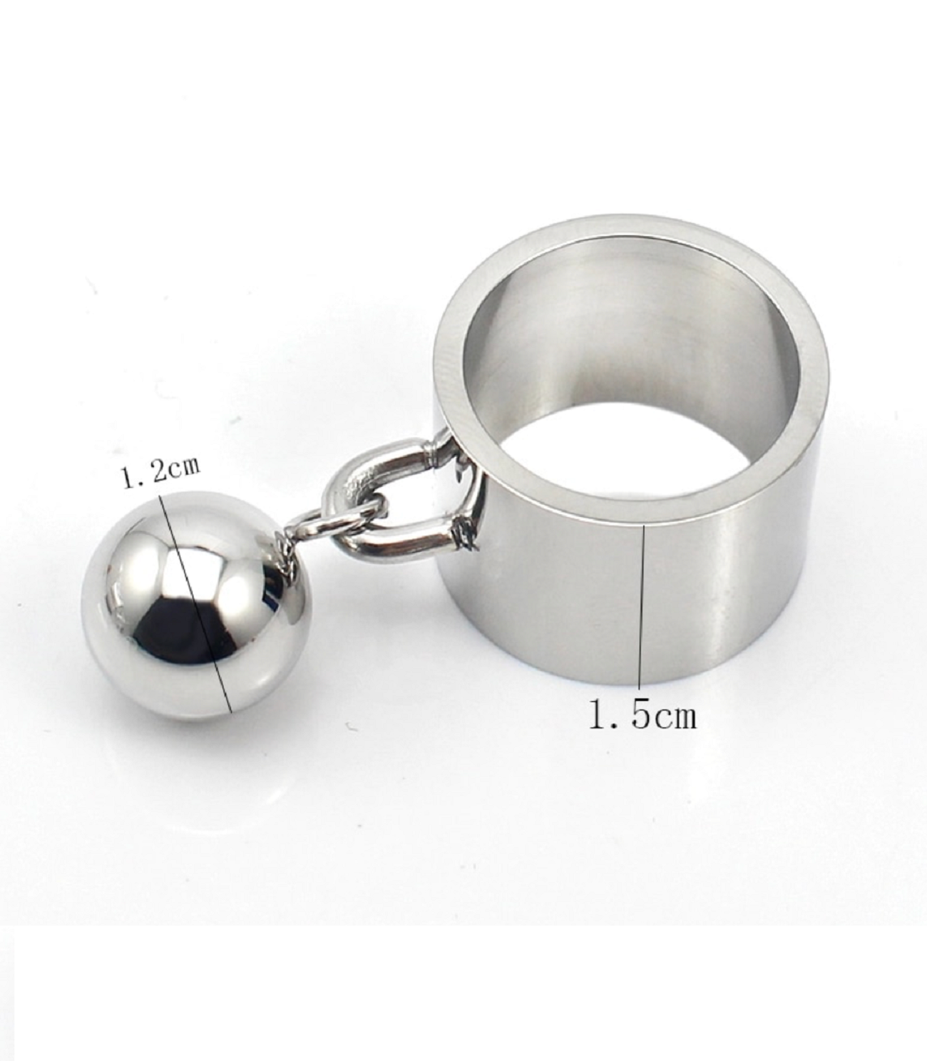Stainless Steel Ball Charm Ring - coleculture
