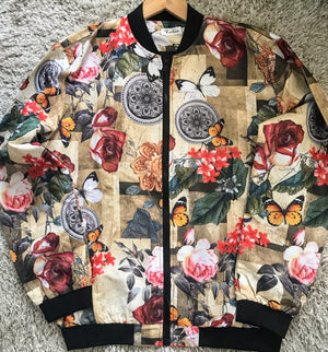 Men’s Vintage Floral Bomber Jacket