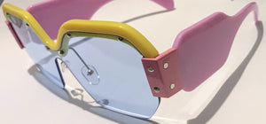 Oversized Colourful Half Rim Sunglasses