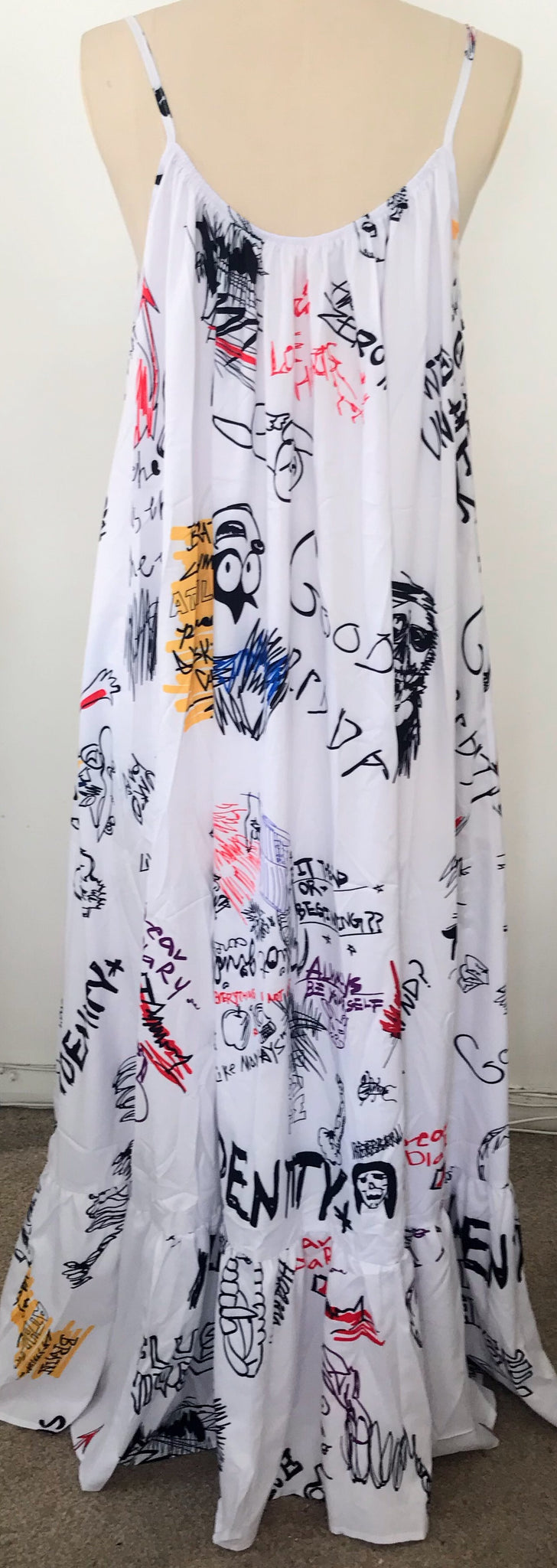 Graffiti Print Maxi Dress