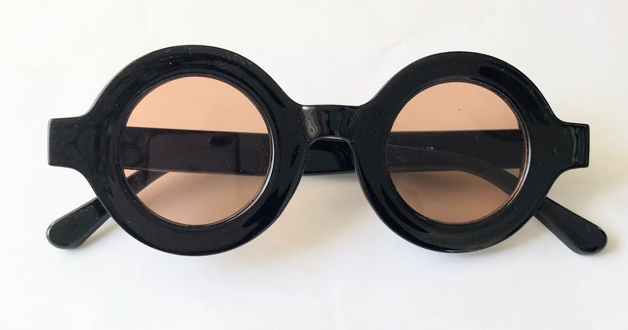 Black Unisex Round Vintage Sunglasses