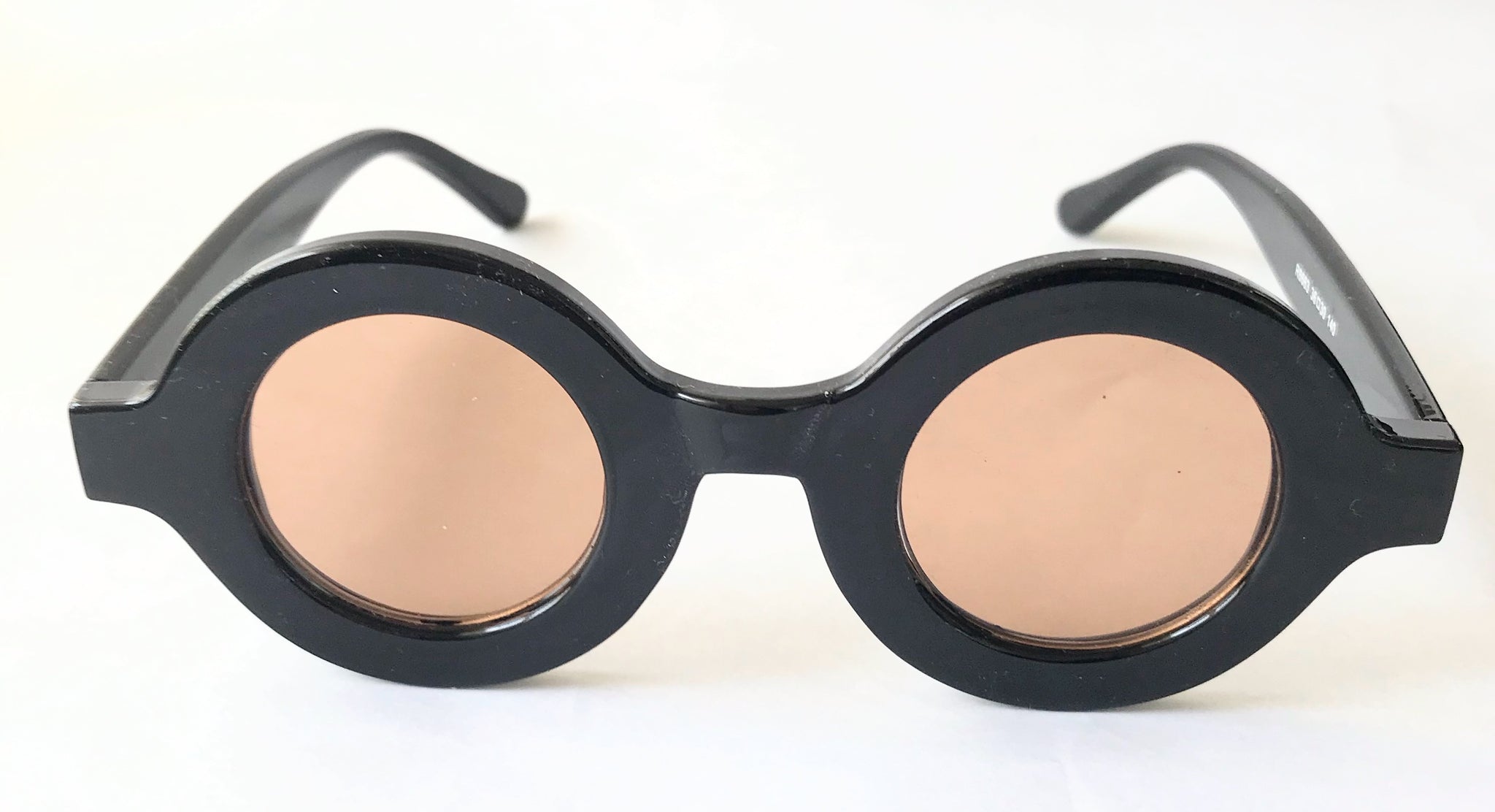 Black Unisex Round Vintage Sunglasses