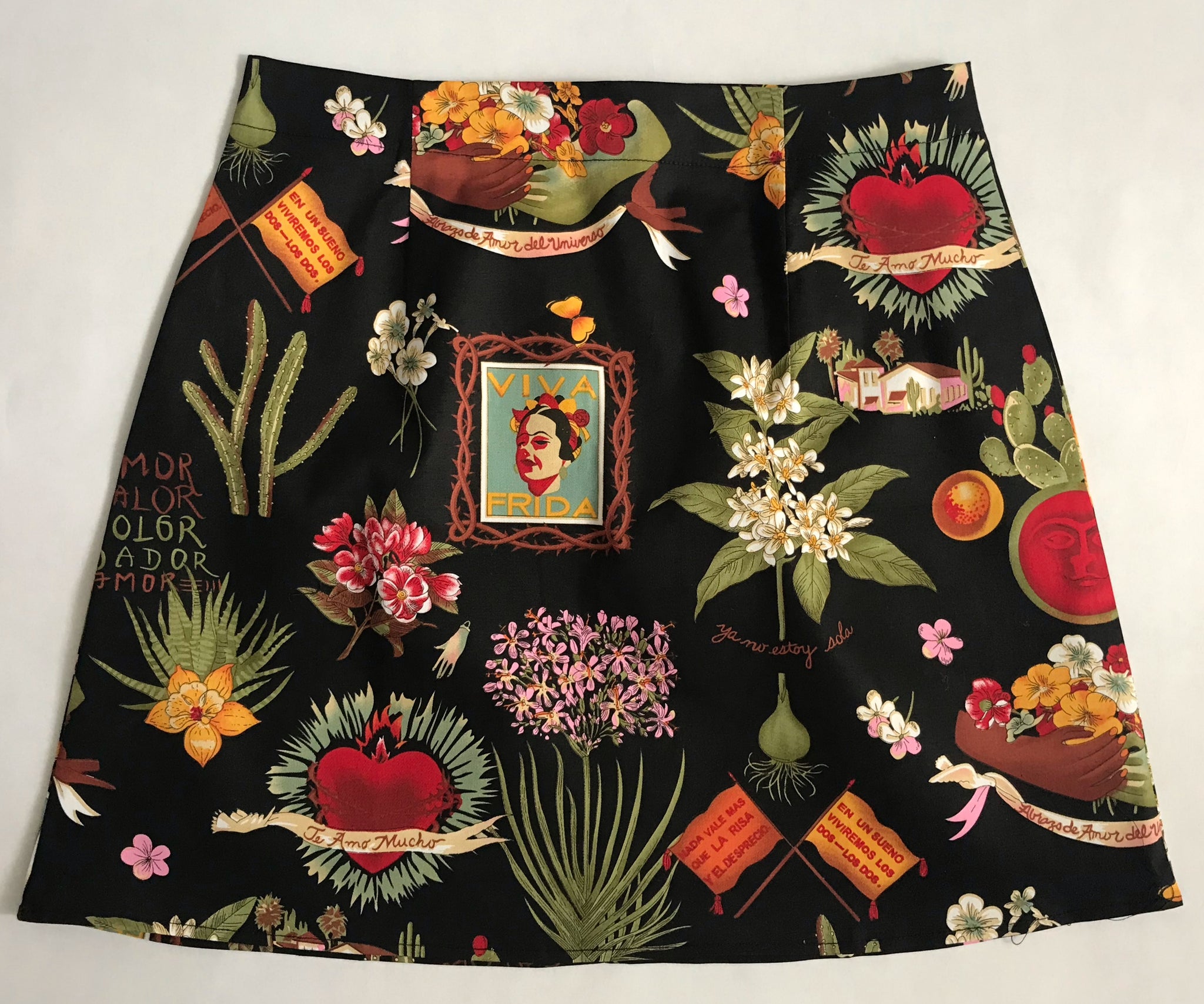 Viva Frida Kahlo Print Mini Skirt