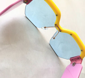 Oversized Colourful Half Rim Sunglasses